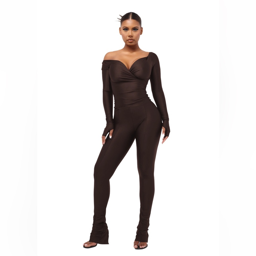 Coucoo Lanai long sleeve top in chocolate